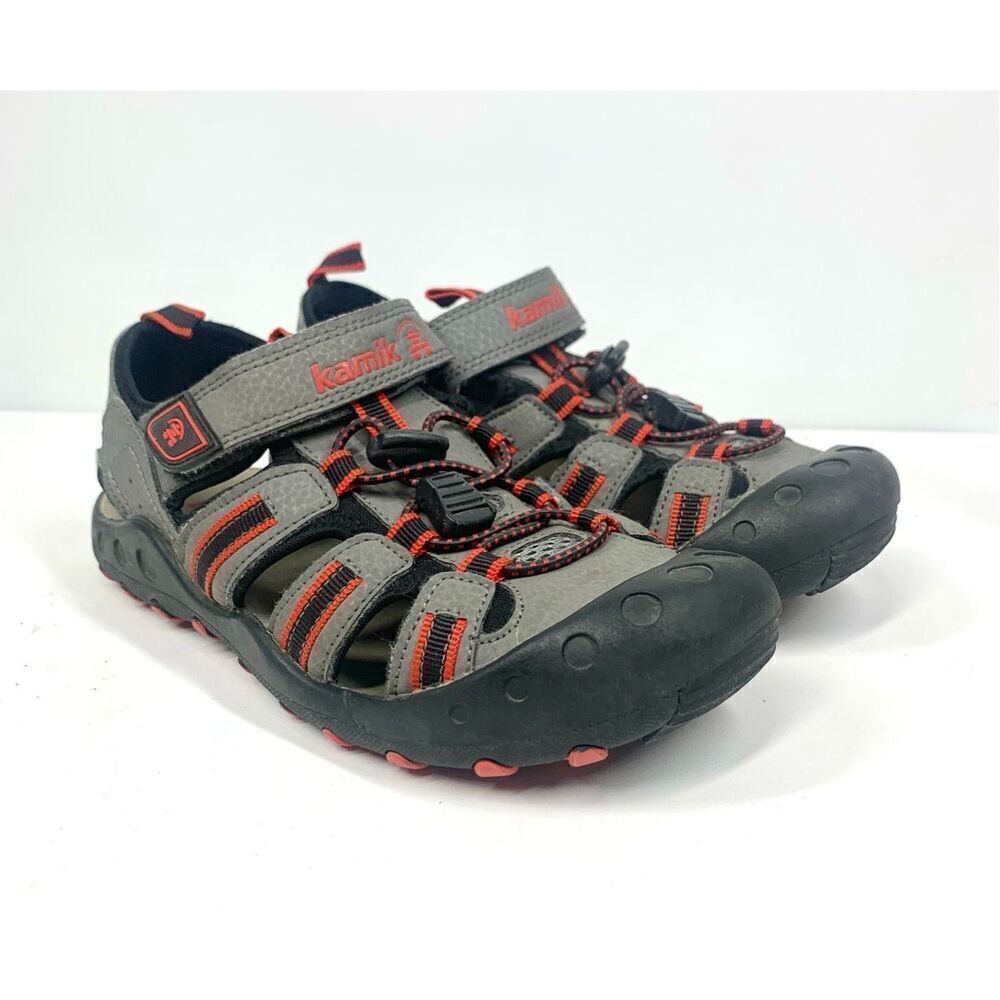 Kamik Crab Water Sandals Red Gray Black Little Kids Girls Boys Size 3 Unisex